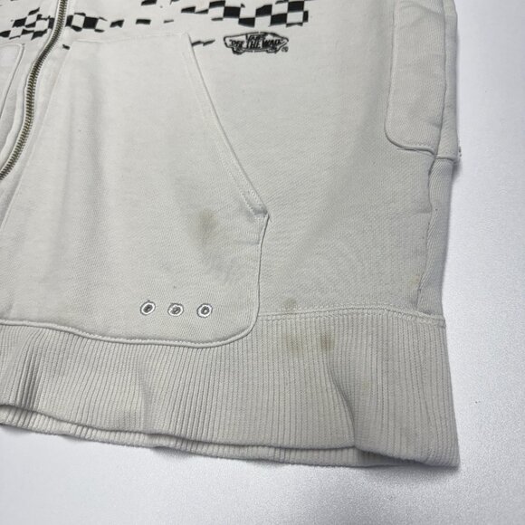 Vans Skate Hoodie Sweatshirt Mens Medium White Full Zip Streetwear Graphic Print - Picture 7 of 16